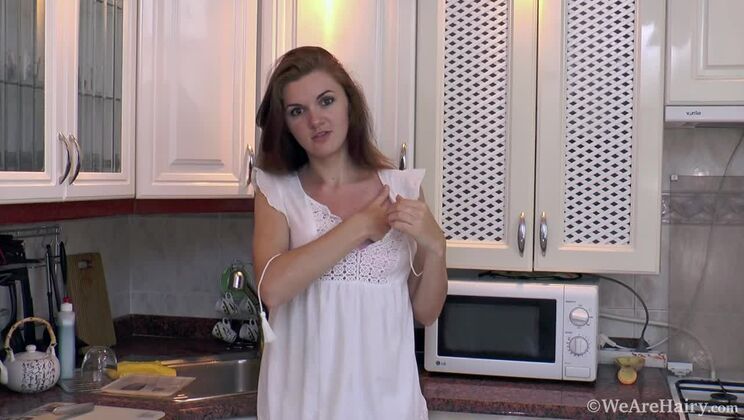 Sexy stripping and kitchen fun with Milana S