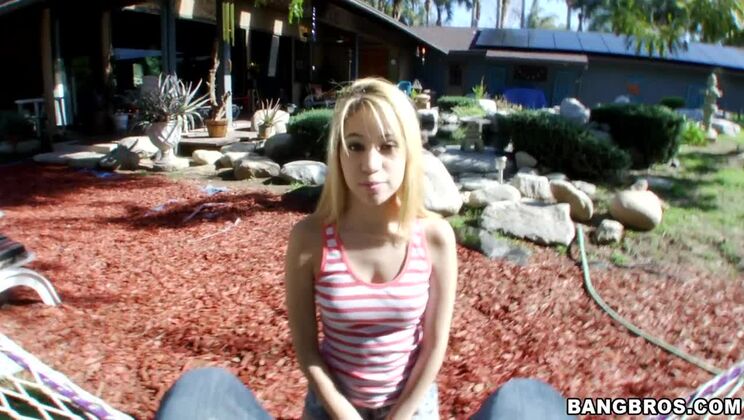 Petite blonde knows how to jerk a guy off till he cums
