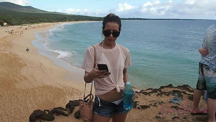 Demi goes to the nude beach with you.