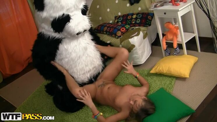 Sex toy party with a horny panda bear