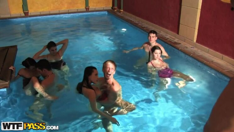 Wild college orgy by the pool, part 2