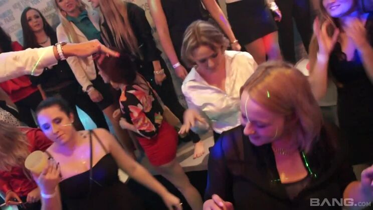 International interracial face-fuck competition at orgy party