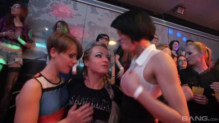Party girls go gonzo on all the fresh meat at the sex club