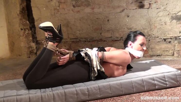 Petra hogtied tapegagged stripped