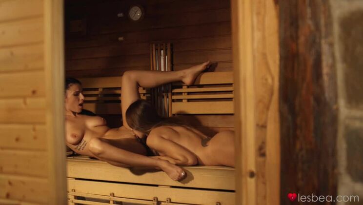 Sex in sauna and under waterfall