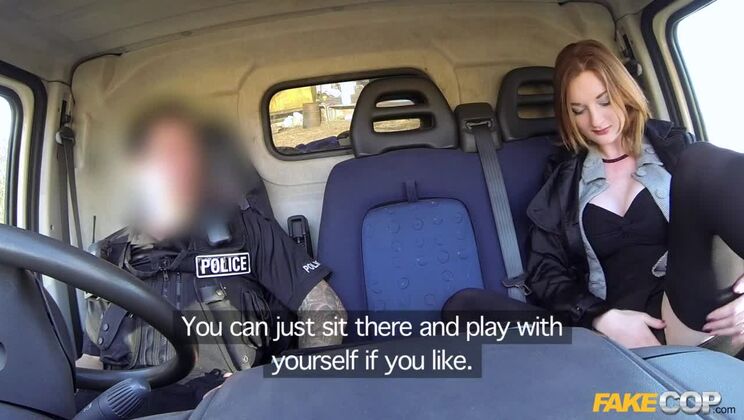 Hot ginger gets fucked in cops van