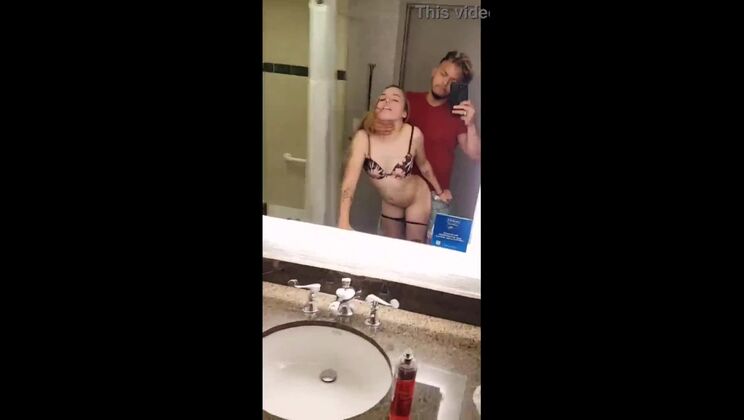 Fucking Tiny Petite Young College Freshman I met at College Town Club in Hotel Bathroom
