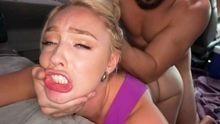 Giggling blonde newbie craves big cock action