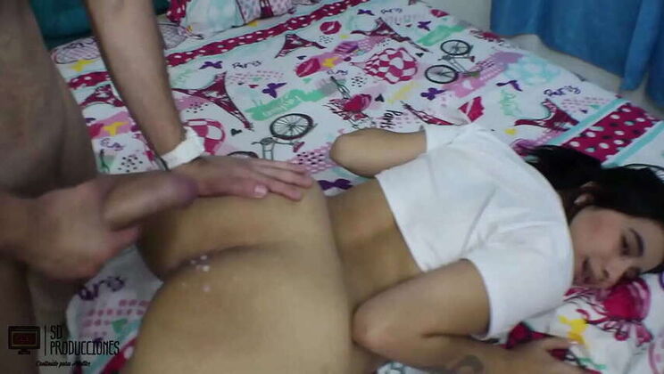 I catch my geeky step-sister banging my best pal PART 2