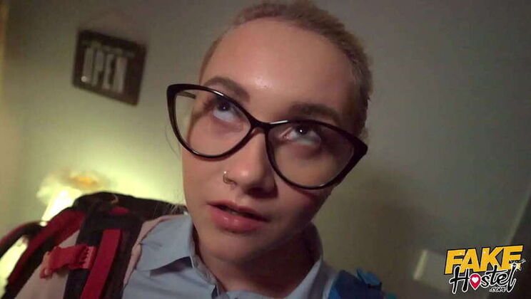 Fake Hostel's Halloween Special: The Haunted Locker - Young Petite Teen with Small Breasts Gets Soaking Wet Riding a Giant Cock