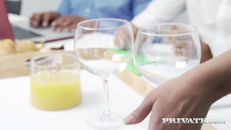 Taylor Sands, maid rides in an Interracial DP