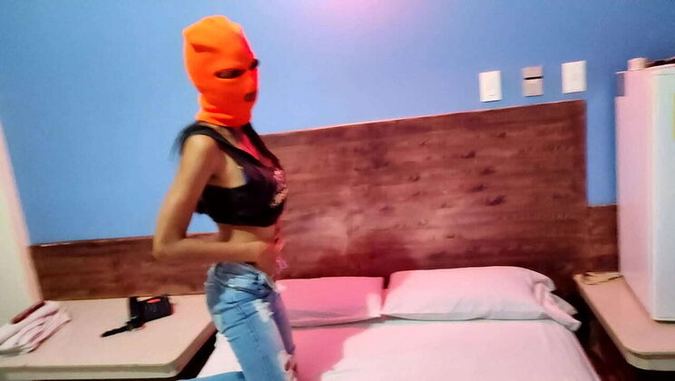 Brunette Stepsis Gets Wild on Halloween Night