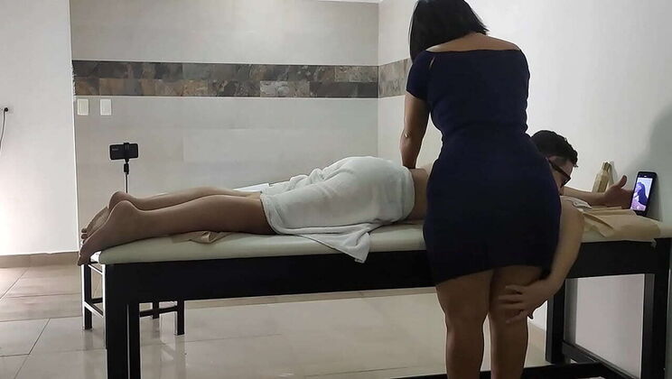 Sexy Latina MILF Gets Massage with Hot Young Latino Guy