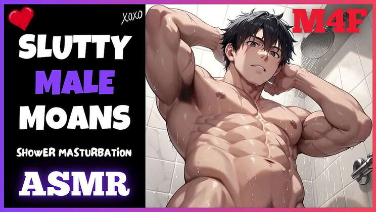 Sexy Male Moans in the Shower for 8 Minutes of Solo Pleasure
