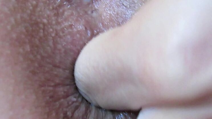 Extreme Close-Up Anal Fingering and Gaping Asshole Play