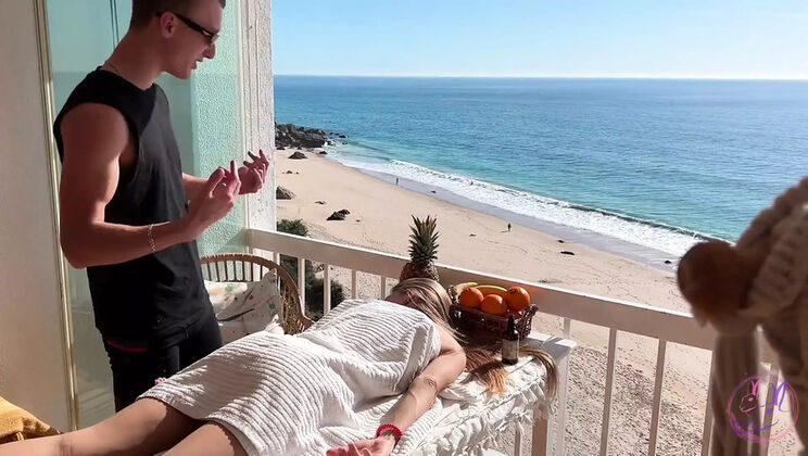 Sexy Blonde Teen Gets Hot Massage from On-Call Masseur - Spirite Moon