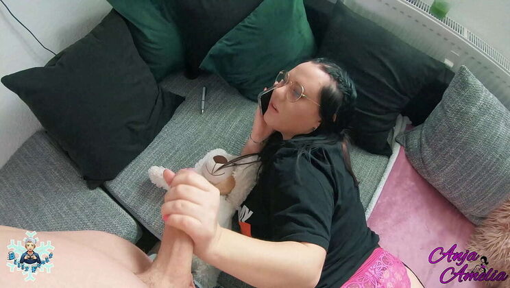 Curvy German Beauty Anja Amelia Sucks and Fucks BBC While Chatting on Phone