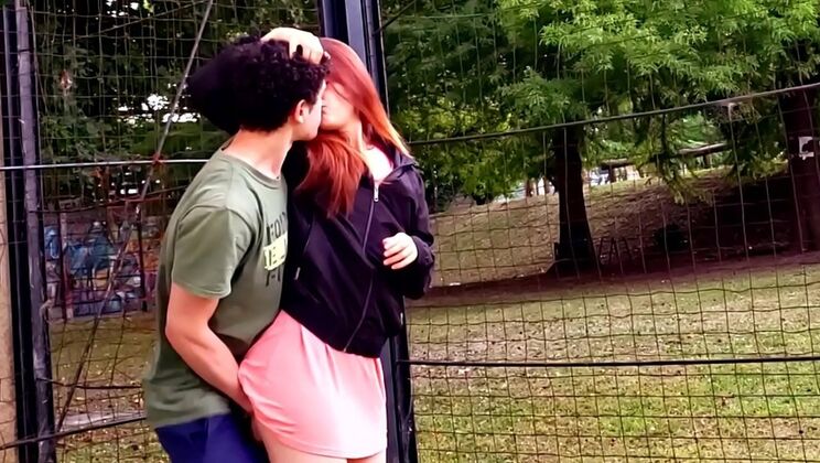 Redhead Schoolmate Lenarica Gives Deepthroat and Rough Sex in the Park