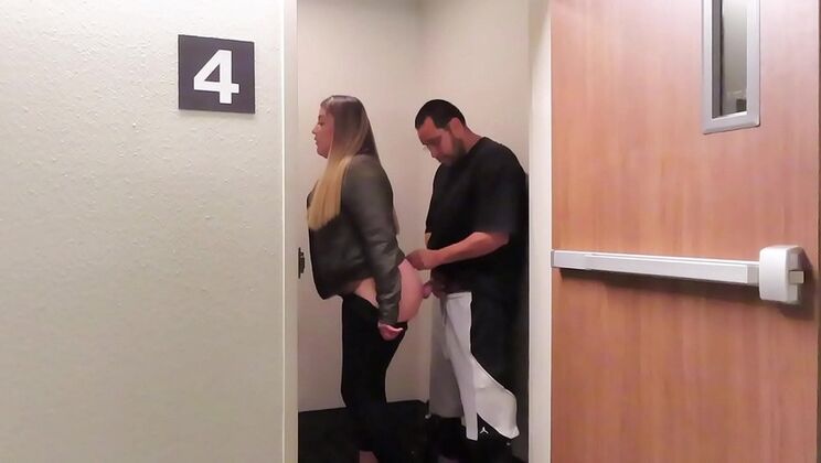 See-Through Leggings Slut Gets Dick Hard in Public Blowjob