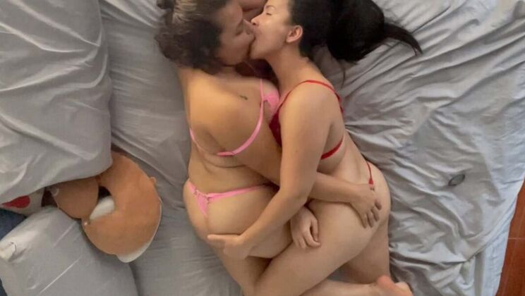 Hot Lesbian Roommates Play Truth or Dare and End Up Kissing Passionately