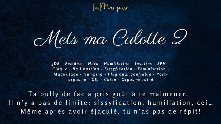 French Femdom Bully Forces Sissy to Wear Panties & Films Humiliation - HD Anal & CEI