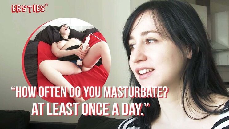 Dark-Haired German Amateur Brooklyn Rubs Her Pussy with Magic Wand Until She Shakes