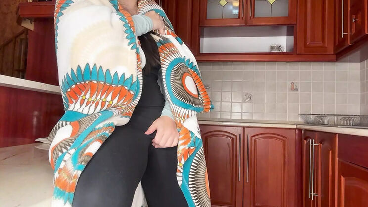 Step Sister Amaya Mori Makes Tea and Fingers Herself to Orgasm in Kitchen - Big Ass Latina Teen HD