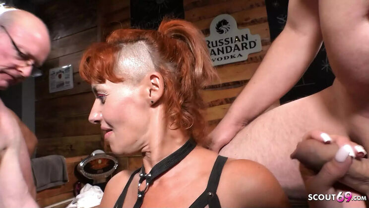 Skinny German Redhead Mature Spermarie Takes Multiple Creampies in Berlin Gangbang
