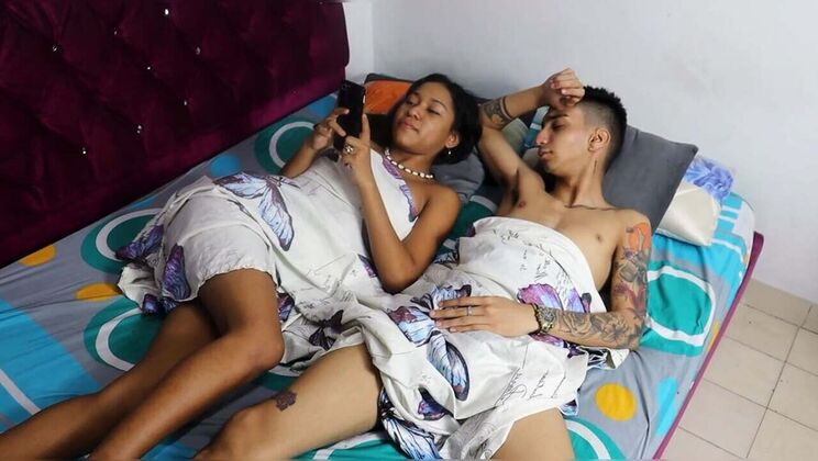 Long Haired Brunette Stepsister Shares Room and Gives Me Intense Orgasms - Homemade POV