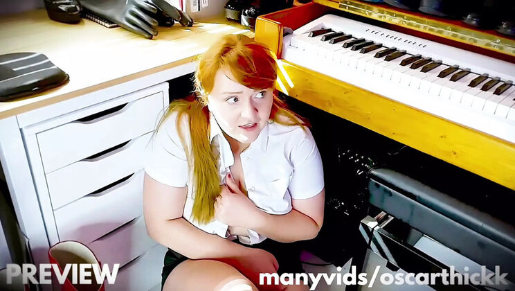 British Schoolgirl Shannon Huxley Dominated by Oscar Thickk in Boot Room Fetish