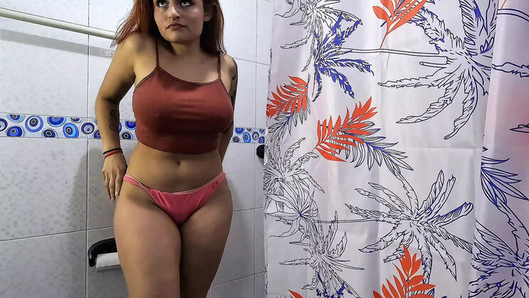 Horny Colombian Cousin Begs For Cum in Shower - POV Doggystyle