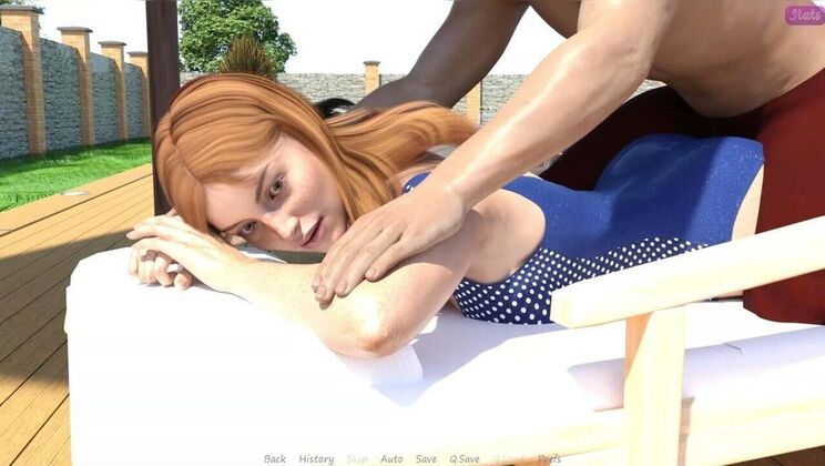 Stepbrother's Wife Jennifer Gets Sunscreen Massage with John's Bulge Pressing Her Butt - Uncensored HD