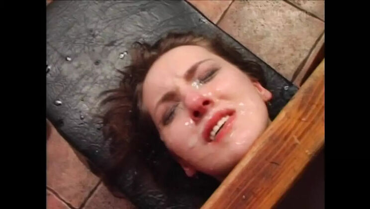 Horny Girl with Nice Body Takes Hard Cock from Friends - Submissive Gangbang & Facial