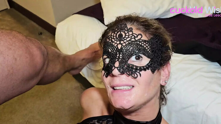 Hot Wife Cheats with BBC While Hubby Watches in Cage - Anal Creampie & Humiliation