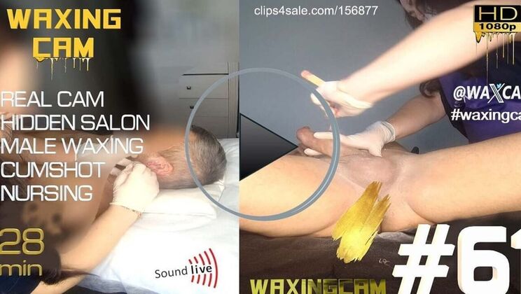 Hot Male Waxing Session - Full HD Cumshot & Handjob in Salon