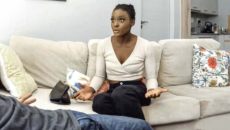 Busty African Teen Sucks Big Cock in Hot Home Casting - Rough Blowjob & Hardcore Fuck!