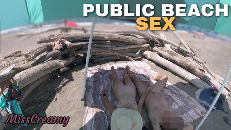 Exhibitionist Wife Gives Risky Handjob on Nudist Beach - Amateur MILF & Big Cock Public Cumshot
