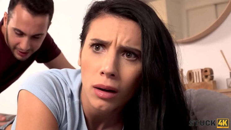 Stuck4K - Busty Teen Roommate Gets Stuck and Fucked Hard in Doggystyle