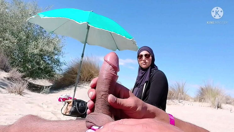 Muslim Wife Shocked When I Flash My Cock on Public Beach - Hijab Sex & Cuckold Action!