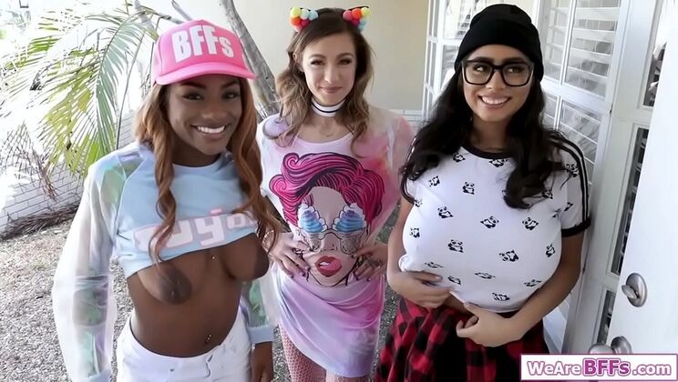 3 Hot Latina BFFs Take Turns Riding a Big Cock - Violet Myers, Lola Chanel, Avery Moon