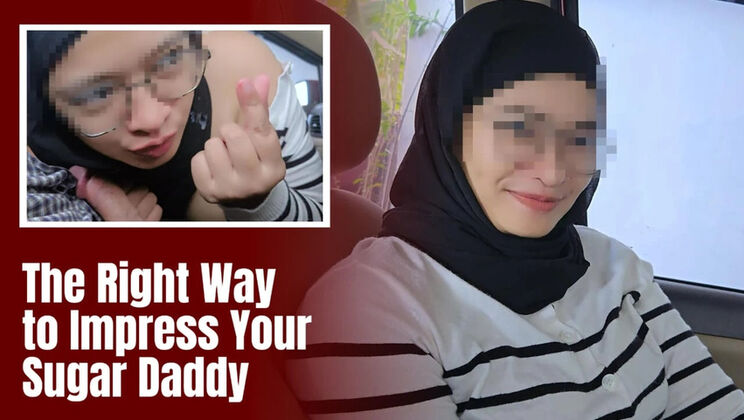 Hijab Indonesian Teen Minokiiko Sucks Sugar Daddy in Car - Cum in Mouth Swallow