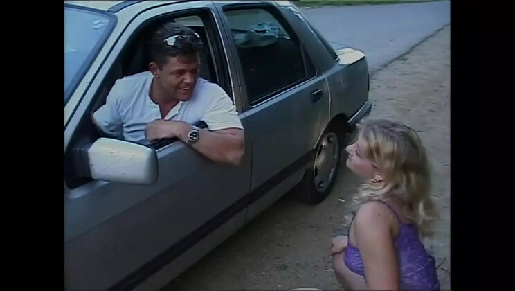 Busty Blonde MILF Sandra De Marco Sucks Big Dick & Gets Creampied on Car Hood