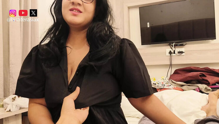 Big Boobs Stepsister Hunter Asia Fucks Stepbrother Hard - Cum in Mouth & Doggystyle
