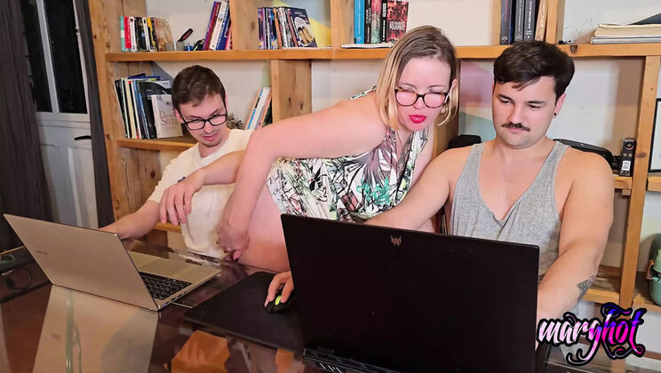 Hot Stepmom Distracts Gamer Playing Fortnite - Blowjob & Fingering Fun