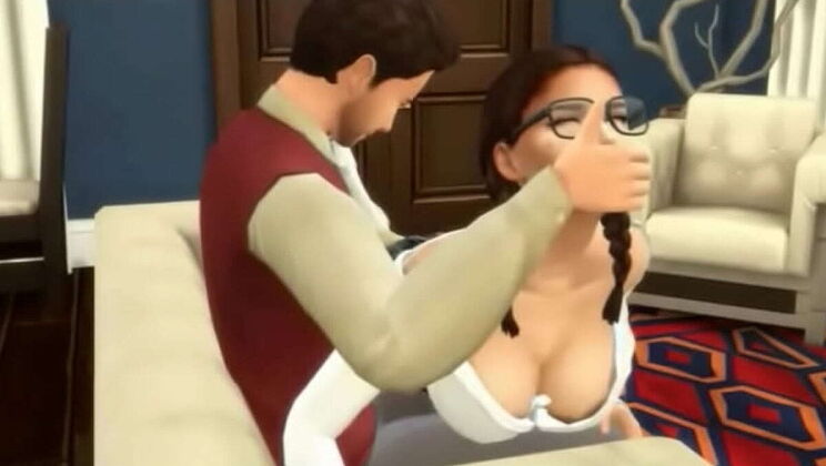 Teen Girl Next Door Seduces Married Man in Sims 4 - Hot Cheating Affair with Big Tits