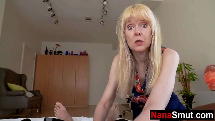 Step Grandma's Secret Affair With Young Stepgrandson - Blonde Mature Fuck