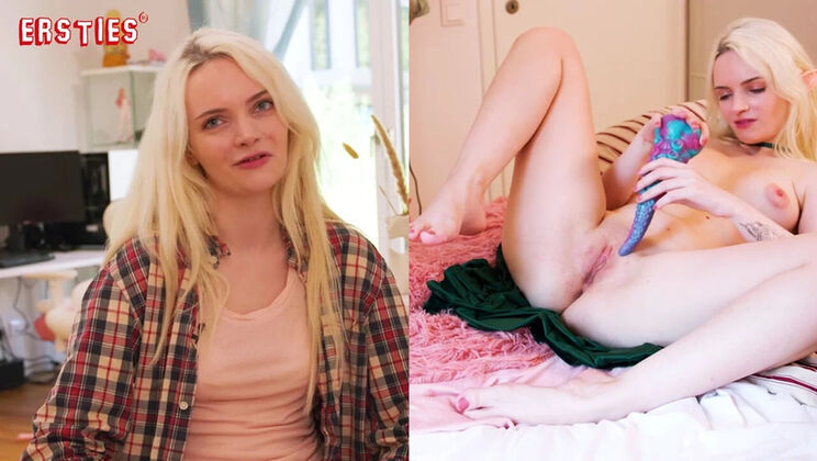 Blonde German Gamer Girl Lindsey Cruz Fingered in Cosplay Outfit - Big Tits & Shaved Pussy Solo