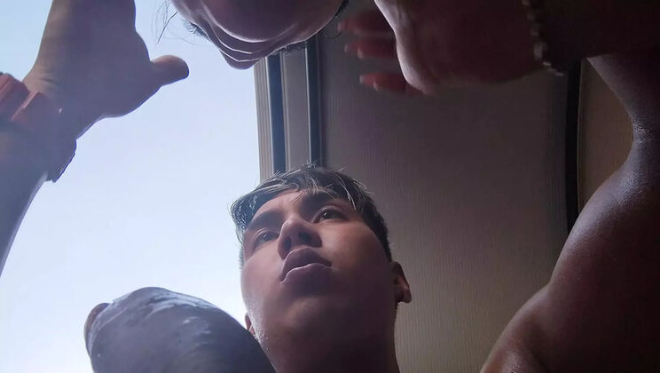 Hot Latina Wife Teases Cuckold Hubby While Sucking His Friend's Big Cock - Rough Standing Fuck & Worship