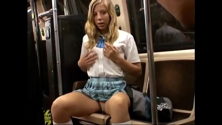 Blonde teen Chastity Lynn takes public bus fuck with creampie