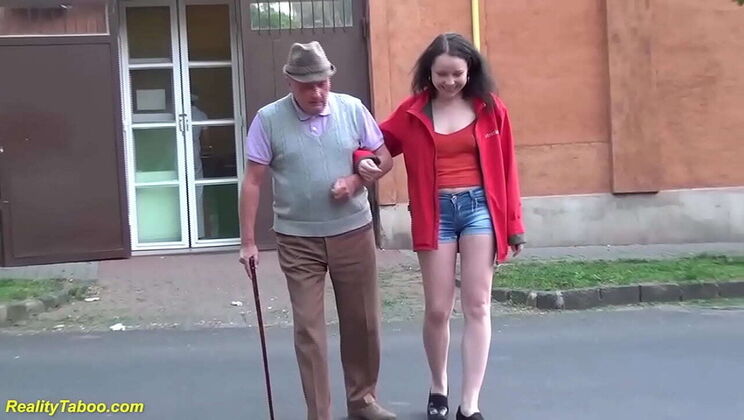 Grandpa's Small Dick Gets Lucky with Teen in Rough Doggystyle - Amateur Home Made
